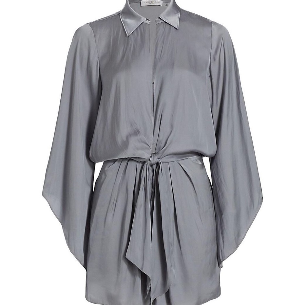 NEW Ramy Brook Penny Knot Butterfly Sleeve Dress | Grey S